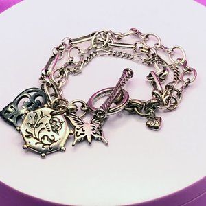 Brighton Silver-tone Charm Bracelet with Toggle